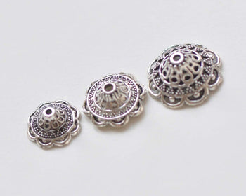 Large Filigree Bead caps BIG TOP 10 pieces for jewelry, kiln or torch  firing - Enamel Warehouse