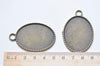 6 pcs of Antique Bronze Oval Cameo Base Settings Match 30x40mm Cabochon