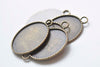 6 pcs of Antique Bronze Oval Cameo Base Settings Match 30x40mm Cabochon