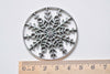 6 pcs Antique Silver Large Cut Out Snowflake Ring Charm Pendants 47mm A7588