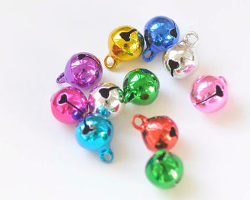 Mixed Color Jingle Bells Dog Pet Charms Drops Pendants 6mm-25mm