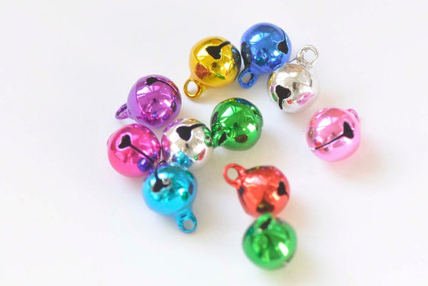 Mixed Color Jingle Bells Dog Pet Charms Drops Pendants 6mm-25mm