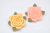 5 pcs Resin Rose Flower Cameo Flat Back Cabochon 40mm