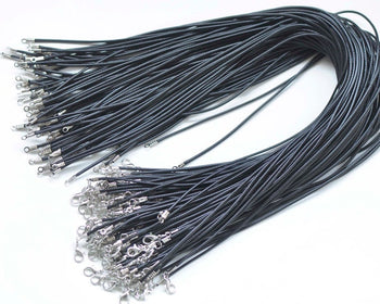 Black Wax Cord Necklaces With lobser Clasp 1mm/1.5mm