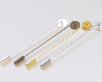 10 pcs Lapel Pin Stick Pin Clutch 65mm/93mm With 10mm Pad