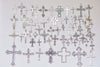 Antique Silver Cross Ankh Religious Charms Mixed Styles Set of 70