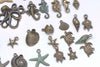 Antique Bronze Ocean Themed Charms Mixed Styles Set of 56  A2213