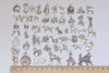 Antique Silver Dog Pet Themed Charms Mixed Styles Set of 50