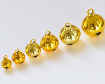 10 pcs Shiny Gold Jingle Bells Dog Pet Charms Drops Pendants 6mm-25mm