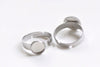 4 pcs Stainless Steel Adjustable Ring Blanks Size 6mm-25mm