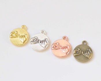 Antique Bronze/Silver/Gold/Rose Gold Pinky Swear Charms Double Sided 14.5mm