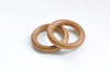 10 pcs Varnished Wood Color/Brown Wooden Rings 50mm