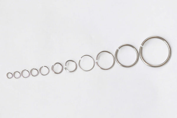 304 Stainless Steel Open Unsoldered Jump Rings Various Sizes Available Set of 20