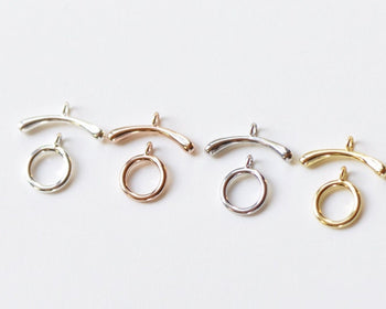 2 Sets 925 Sterling Silver Toggle Clasps Silver/Platinum/Gold/Rose Gold