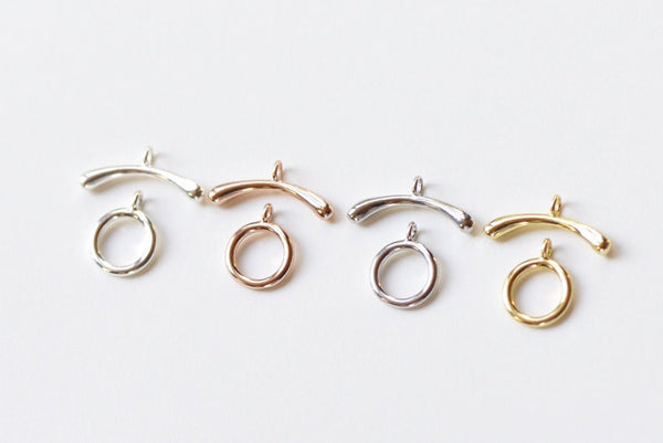 2 Sets 925 Sterling Silver Toggle Clasps Silver/Platinum/Gold/Rose Gold