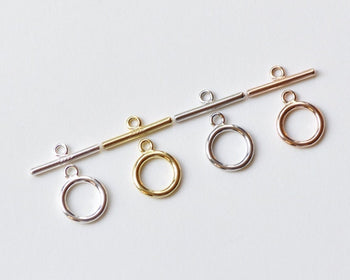 2 Sets 925 Sterling Silver Toggle Clasps  Silver/Platinum/Gold/Rose Gold