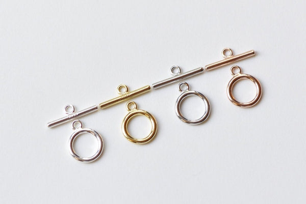 2 Sets 925 Sterling Silver Toggle Clasps  Silver/Platinum/Gold/Rose Gold