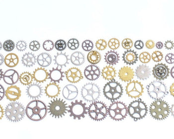 Bulk Gear Charms Collection Wheel Parts Pendants Mixed Color And Style 100g (3.5oz)