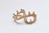 Light Gold Crown Ring Small Charms Pendants 6x17mm Set of 10  A2569