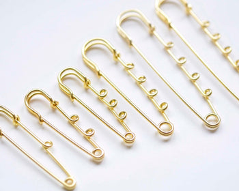 10 pcs Shiny Gold Kilt Pin Safety Pins Broochs One/Two/Three/Four/Five Loops