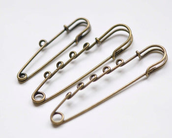 10 pcs Antique Bronze Kilt Pin Safety Pins Broochs One/Three/Four/Five Loops
