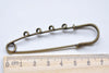 10 pcs Antique Bronze Kilt Pin Safety Pins Broochs One/Three/Four/Five Loops