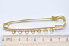 Gold Kilt Pins Seven Loops Safety Pin Broochs 15x80mm Set of 10  A358