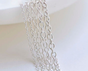 Polished 925 Sterling Silver Oval Chain Various Sizes