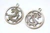 Antique Bronze/Silver/Gold Dragon Ring Round Charms 32mm Set of 10