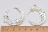 10 pcs Crescent Moon Face Connectors Antique Silver Pendants A7495