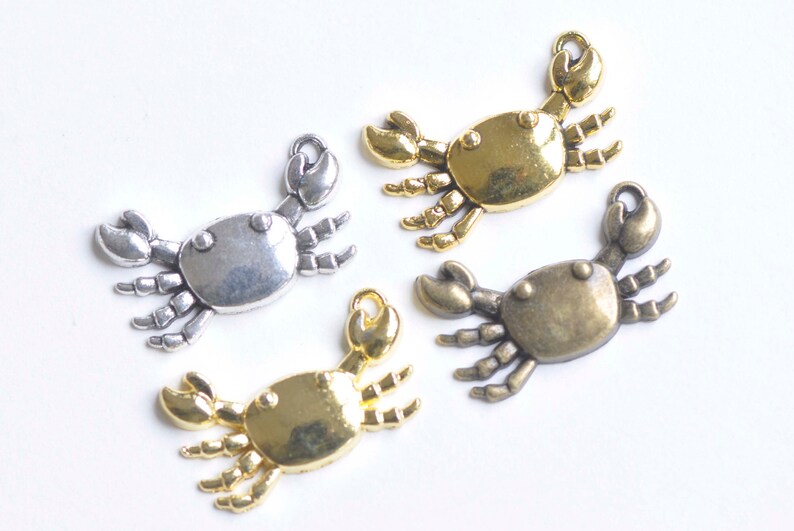 10 pcs Antique Bronze/Silver/Gold Crabs Charms 16.5x23.5mm
