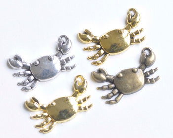 10 pcs Antique Bronze/Silver/Gold Crabs Charms 16.5x23.5mm