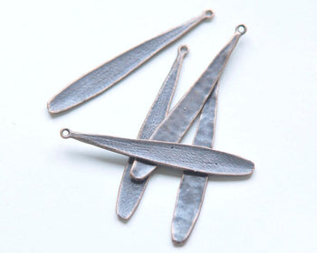 10 pcs Antique Copper Long Leaf Teardrop Charms Pendants 6x42mm A8610