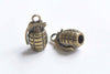 10 pcs Antique Bronze/Silver Grenade Weapon Charms Pendants 23mm
