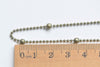 16ft (5m) Antique Bronze Brass Satellite Chain One Ball Bead Chain 1.5mm