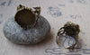 10 pcs Antique Bronze Adjustable Ring Blank Shank Base Crown Edge