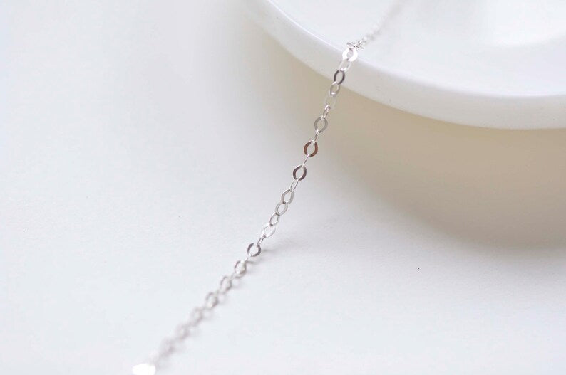 3.3 ft (1m) Polished 925 Sterling Silver Flat Oval Cable Chain Size 1.75mm
