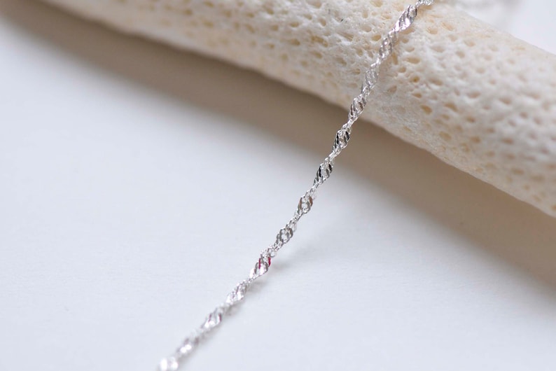 Polished 925 Sterling Silver Spiga Chain Link Size 1.4mm/2mm