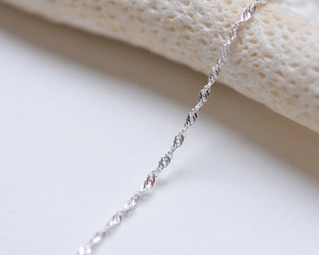 Polished 925 Sterling Silver Spiga Chain Link Size 1.4mm/2mm