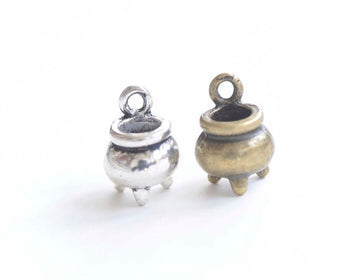 10 pcs Antique Bronze/Silver/Gold Censer Charms Cooking Pot Pendants 8x11mm