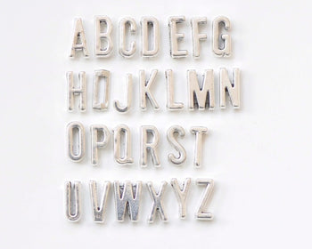 Antique Silver Small Alphabet Letter Tags Initial Beads A-Z Size 6x11mm