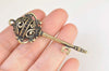 Antique Bronze Skeleton Key Charms Pendants Collection Mixed Style Set of 12 A3087