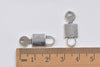 10 pcs Antique Silver Padlock Key Charms Double Sided 10x25mm