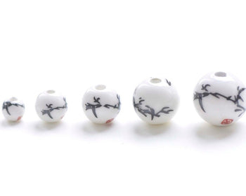 20 pcs Chinese Bamboo Leaf Ceramic Beads 6mm/8mm/10mm/12mm/14mm