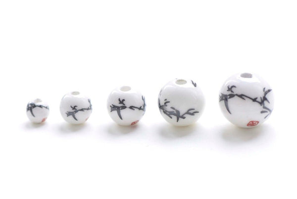 20 pcs Chinese Bamboo Leaf Ceramic Beads 6mm/8mm/10mm/12mm/14mm