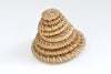 2 pcs Natural Round Pad Rattan Earring Pendant Circle Wooden Straw Findings