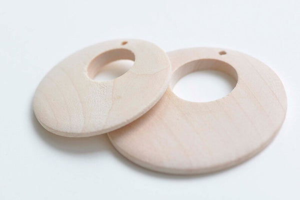 10 pcs Unfinished Round Wood Chips Earring Pendants Beads Findings