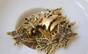 30 pcs of Antique Gold Embossed Butterfly Charms 15x16mm A5436