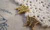 30 pcs of Antique Gold Embossed Butterfly Charms 15x16mm A5436