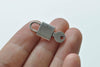 10 pcs Antique Silver Padlock Key Charms Double Sided 10x25mm